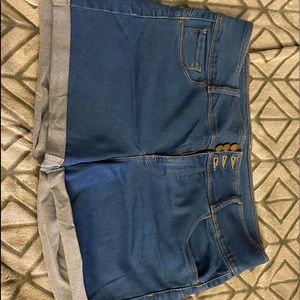 High waisted jean shorts